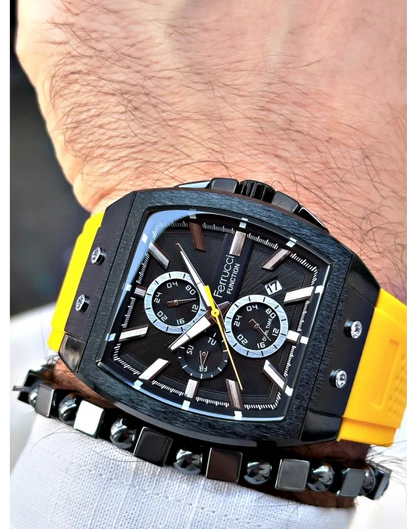 Ferrucci Function FCF.03297FS.06 Erkek Kol Saati – 46 mm Çelik Kasa, Silikon Kordon